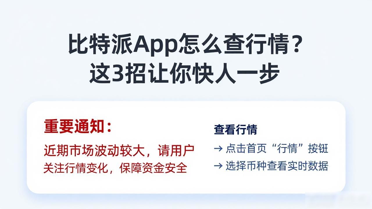 比特派App怎么查行情?这3招让你快人一步