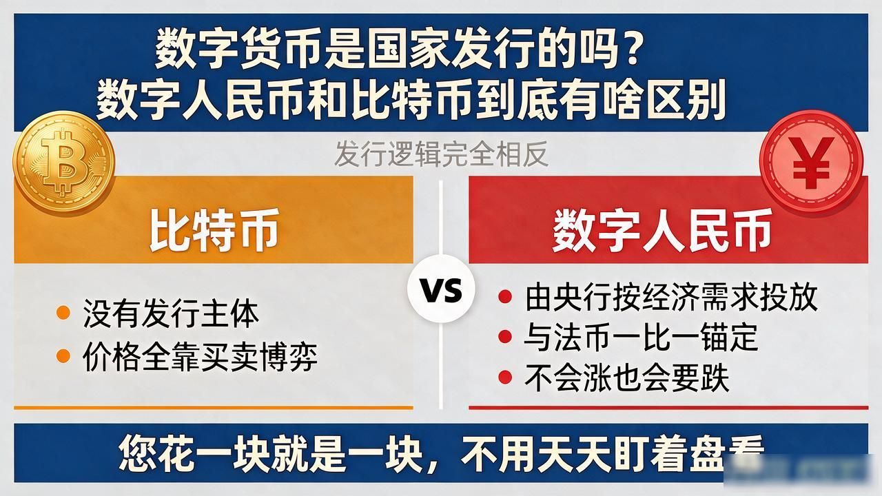 数字货币是国家发行的吗？数字人民币和比特币到底有啥区别